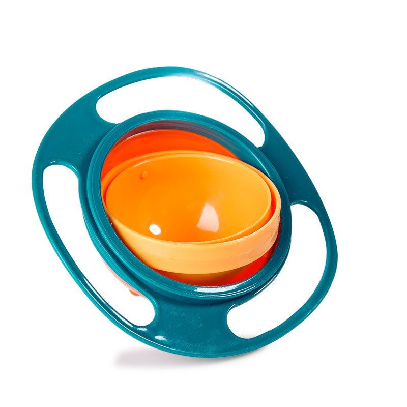 360 Rotation Spill-Proof Gyro Bowl with Lid for Babies