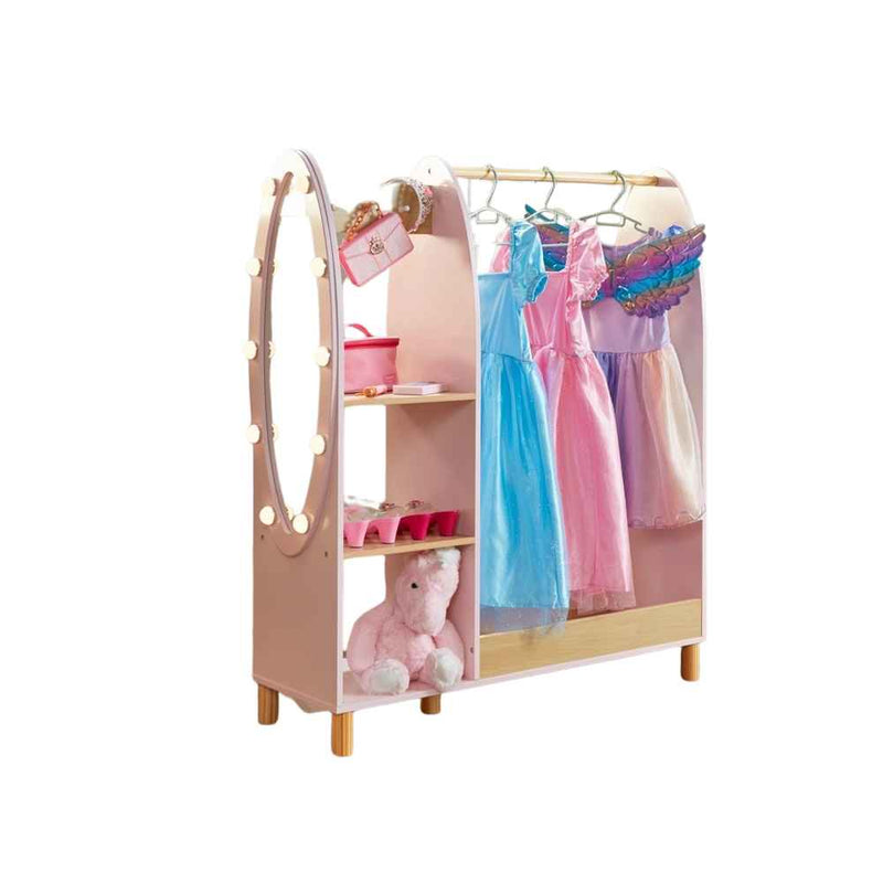 Dimples Wooden Dress Up Rack with Light-Up Mirror