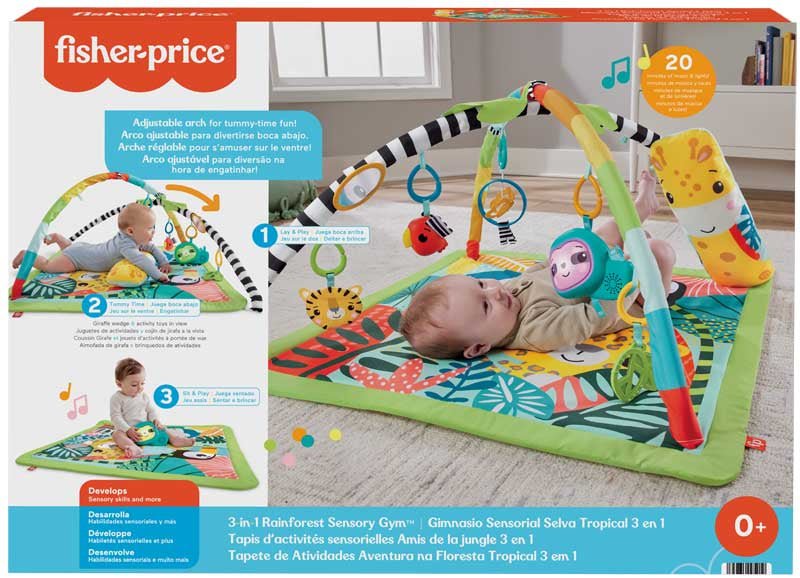 Fisher Price 3-in-1 Rainforest Sensory Baby Gym