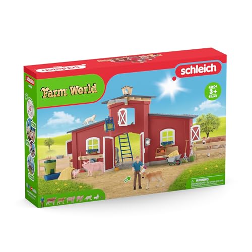 Schleich Red Farm Barn with Animals Playset