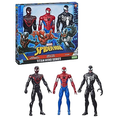 Marvel Spider-Man Titan Hero Series Miles Morales, Spider-Man and Venom