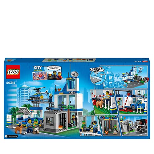 LEGO City 60316 Police Station Truck Toy & Helicopter Set