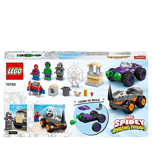 LEGO Marvel 10782 Hulk vs Rhino Monster Truck Showdown Set