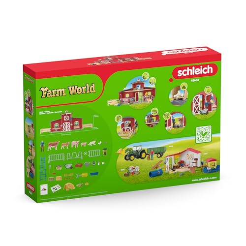 Schleich Red Farm Barn with Animals Playset