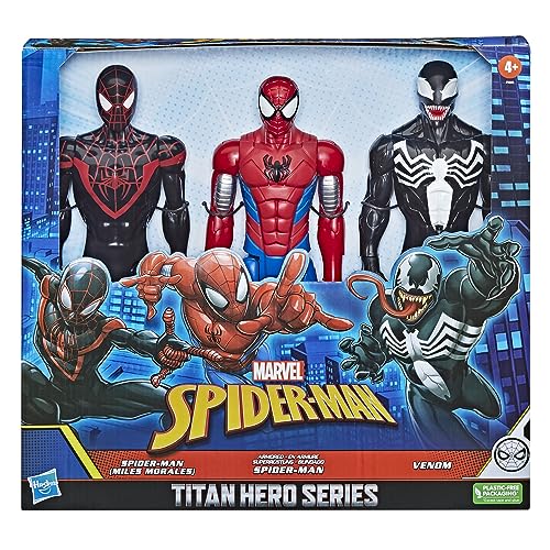 Marvel Spider-Man Titan Hero Series Miles Morales, Spider-Man and Venom