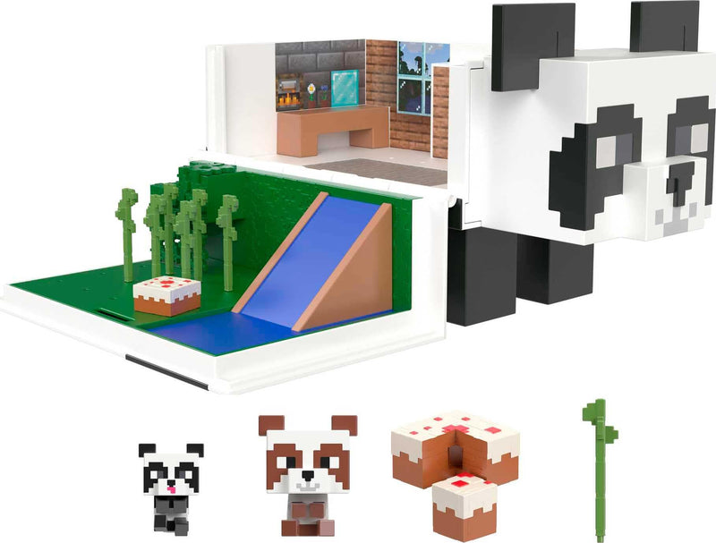 Minecraft Mob Head Minis Panda Playhouse Set and Figures