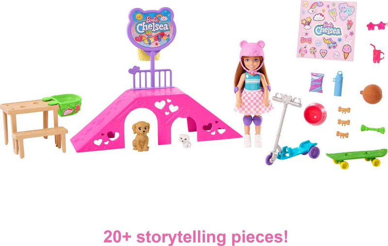 Barbie Chelsea Doll Skate Park Playset and Accessories