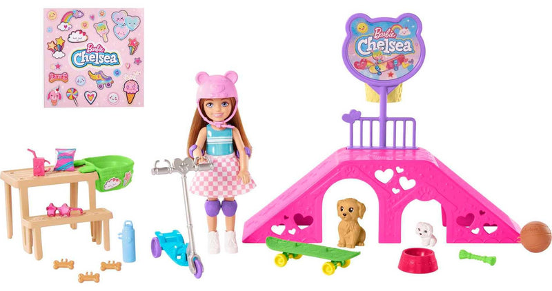 Barbie Chelsea Doll Skate Park Playset and Accessories