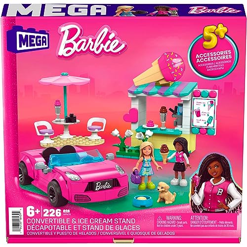 Mega Barbie Convertible & Ice Cream Stand Building Set