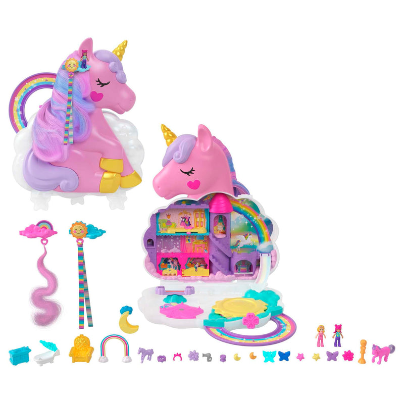 Polly Pocket Rainbow Unicorn Salon Playset