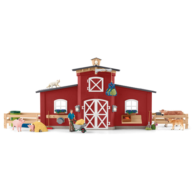 Schleich Red Farm Barn with Animals Playset