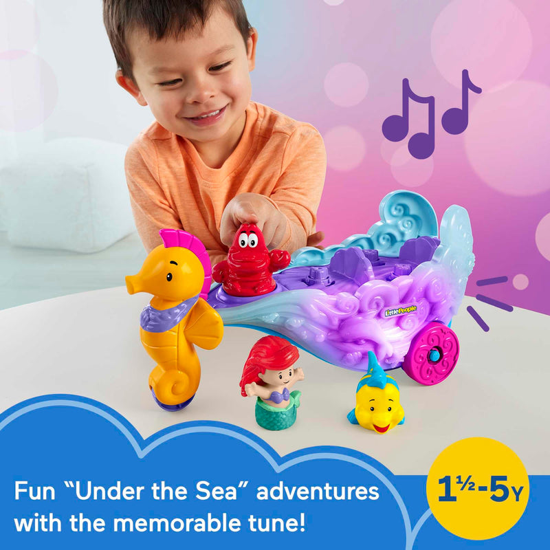 Fisher-Price Disney Princess Little People Ariel’s Light-Up Sea Carriage playset