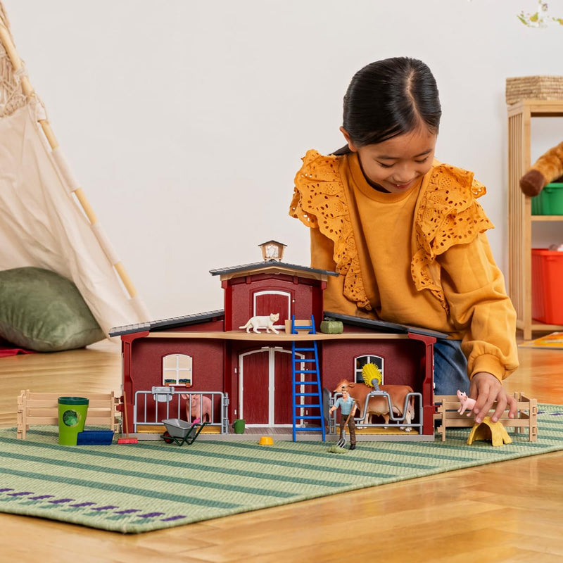 Schleich Red Farm Barn with Animals Playset