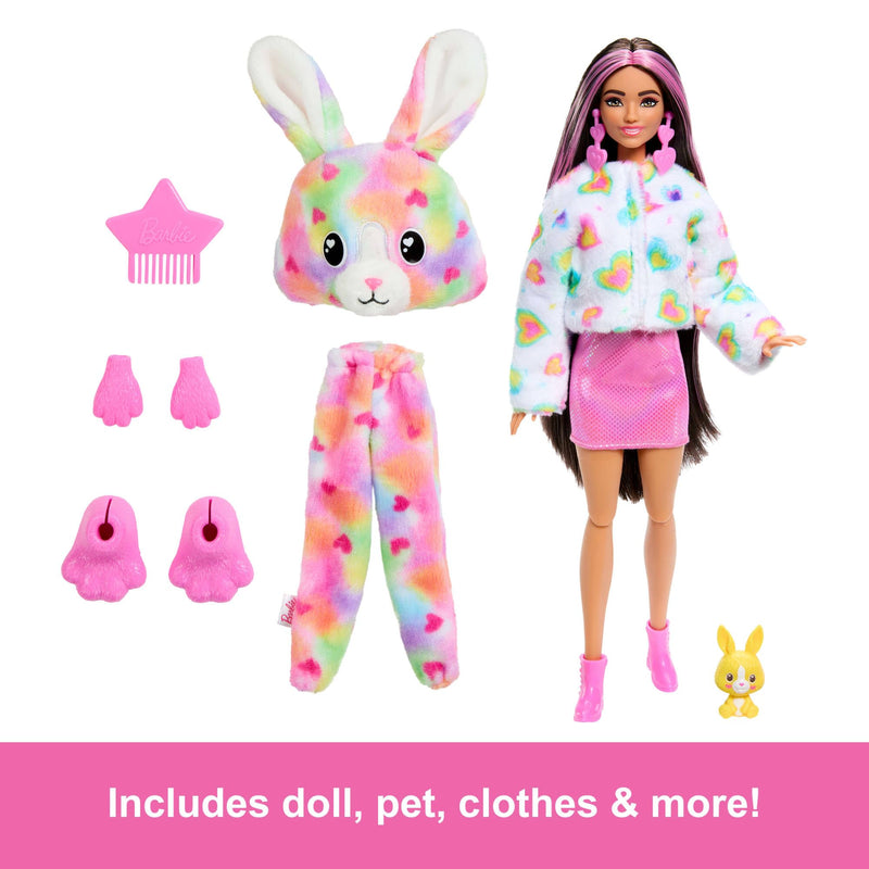 Barbie Cutie Reveal Colour Dream Doll with Bunny Plush Costume and 10 Surprises