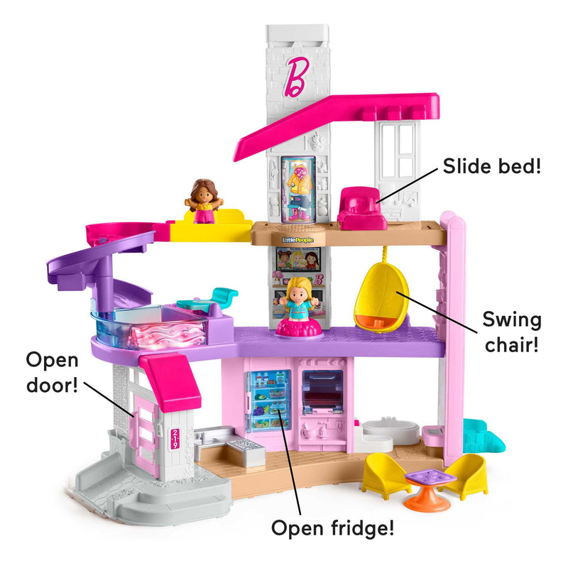 Fisher-Price Little People Barbie Little DreamHouse Playset, Figures and Accessories