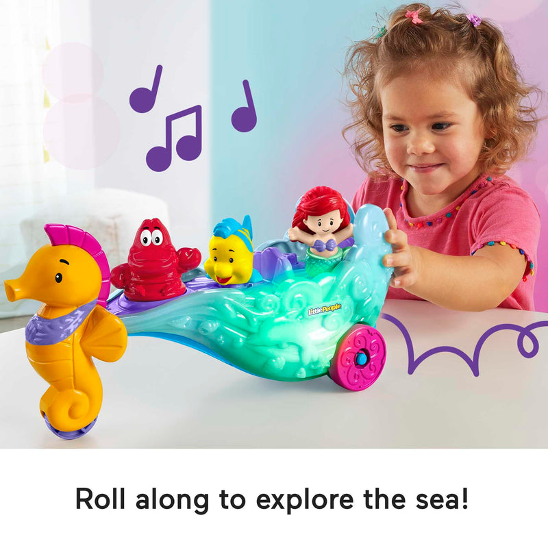 Fisher-Price Disney Princess Little People Ariel’s Light-Up Sea Carriage playset