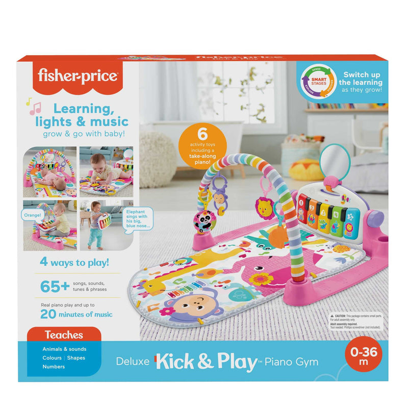 Fisher-Price Deluxe Kick & Play Piano Baby Play Mat Pink