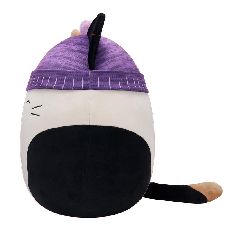 Original Squishmallows 40cm Cam the Calico Cat with Purple Winter Hat