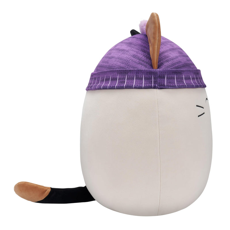 Original Squishmallows 40cm Cam the Calico Cat with Purple Winter Hat