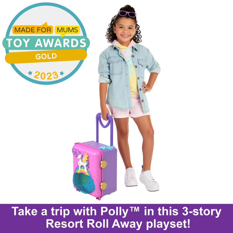 Polly Pocket Pollyville Resort Roll Away Suitcase Playset