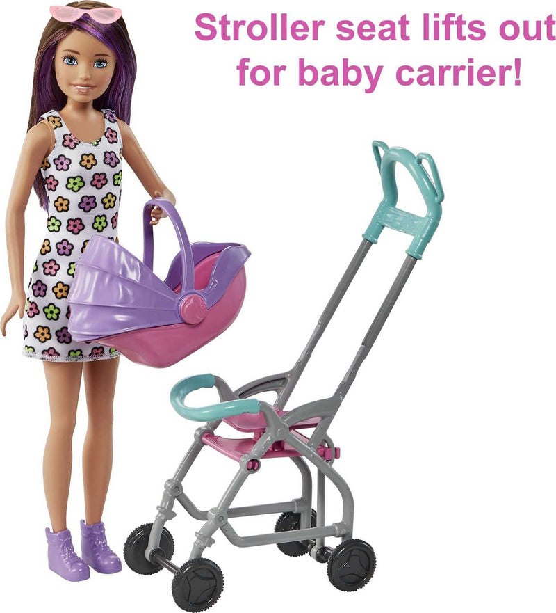 Barbie Skipper Babysitters Pushchair and 2 Dolls Playset