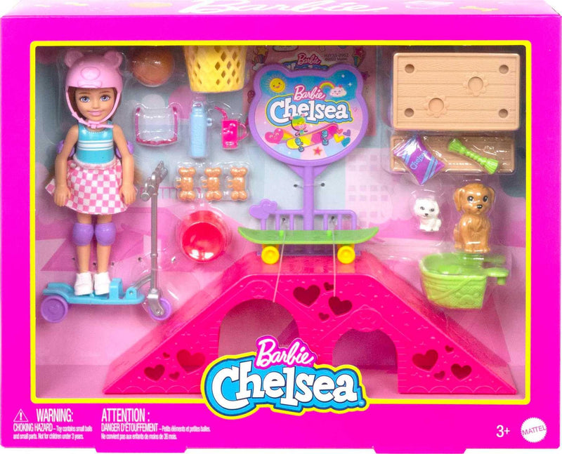 Barbie Chelsea Doll Skate Park Playset and Accessories