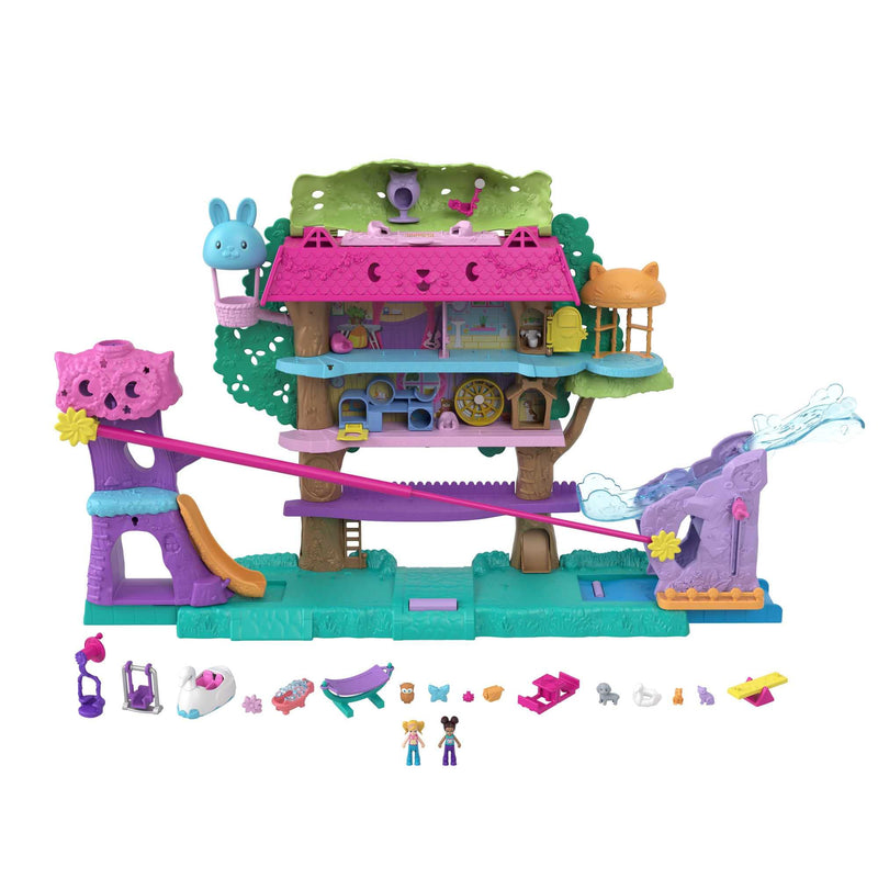 Polly Pocket Pet Adventure Treehouse Playset and Accessories