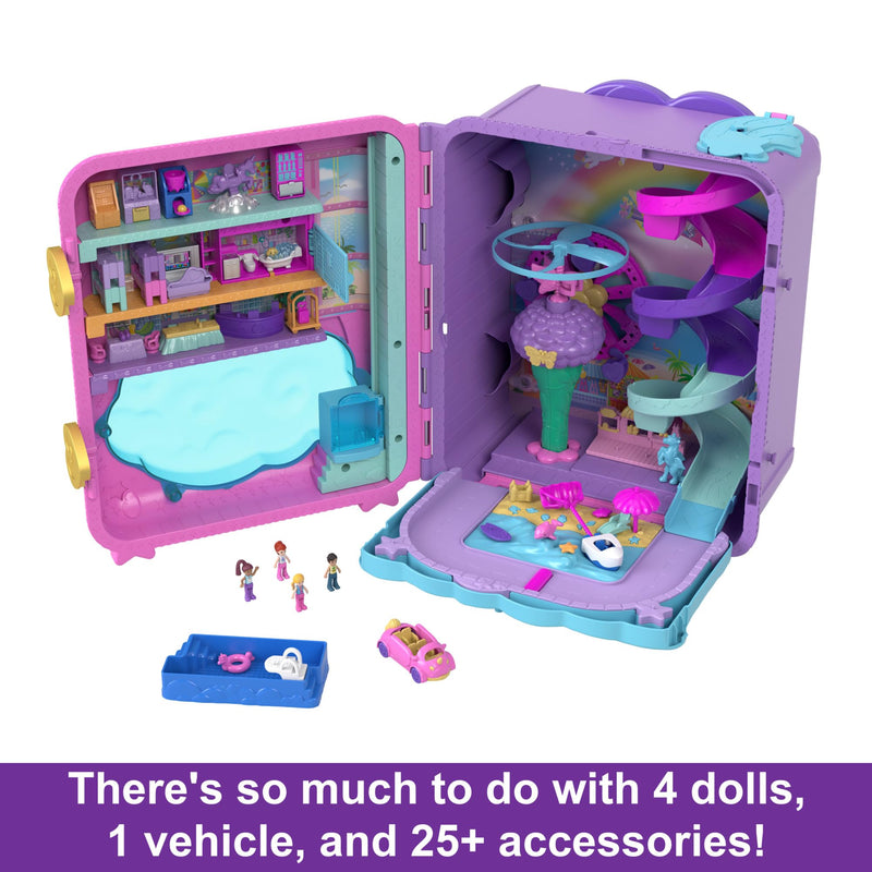 Polly Pocket Pollyville Resort Roll Away Suitcase Playset