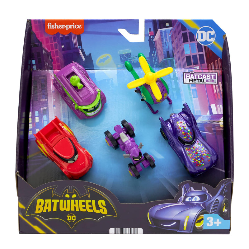 Fisher-Price Batwheels DC: Prank Diecast Character Vehicle 5 Pack