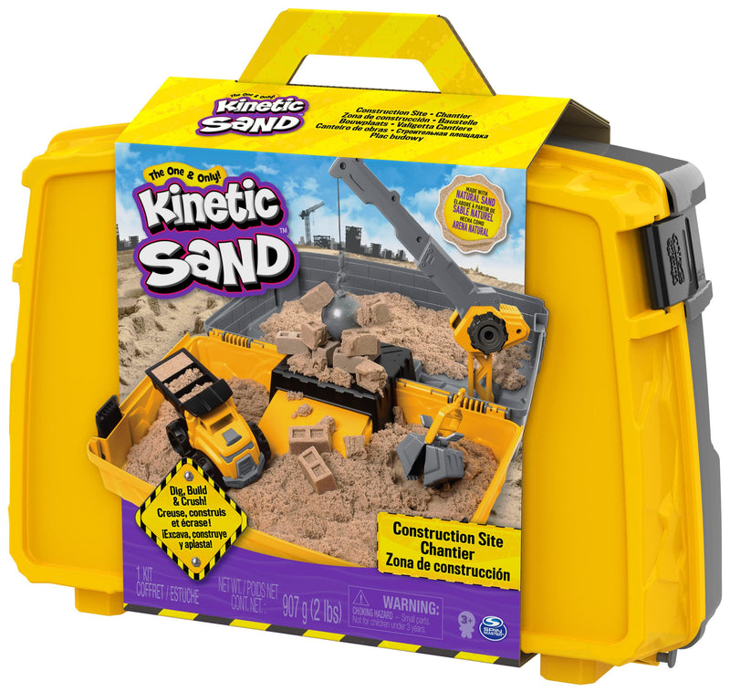 Kinetic Sand Construction Site Folding Sandbox Playset with Vehicle