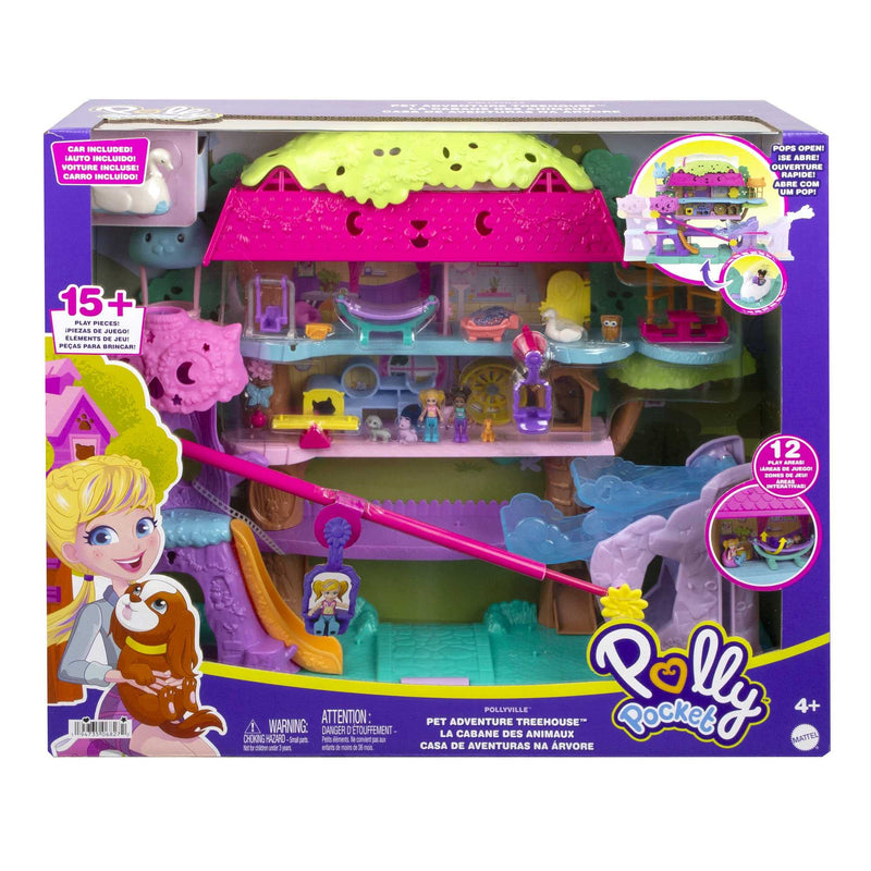 Polly Pocket Pet Adventure Treehouse Playset and Accessories