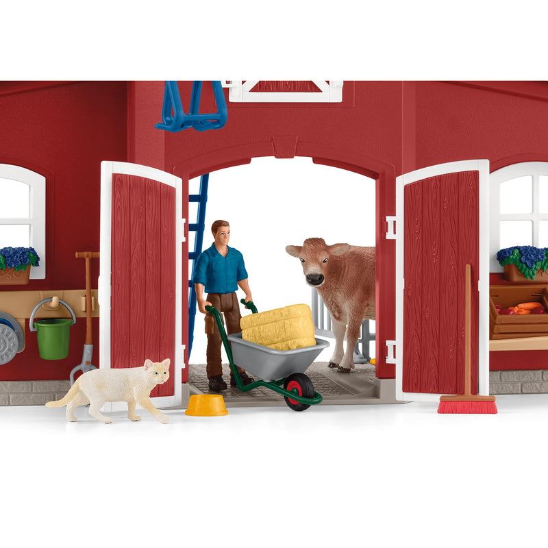 Schleich Red Farm Barn with Animals Playset