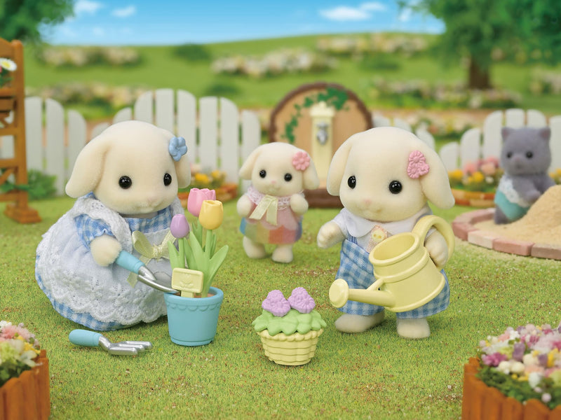 Sylvanian Families Flora Rabbit Sister & Brother Blossom Gardening Set