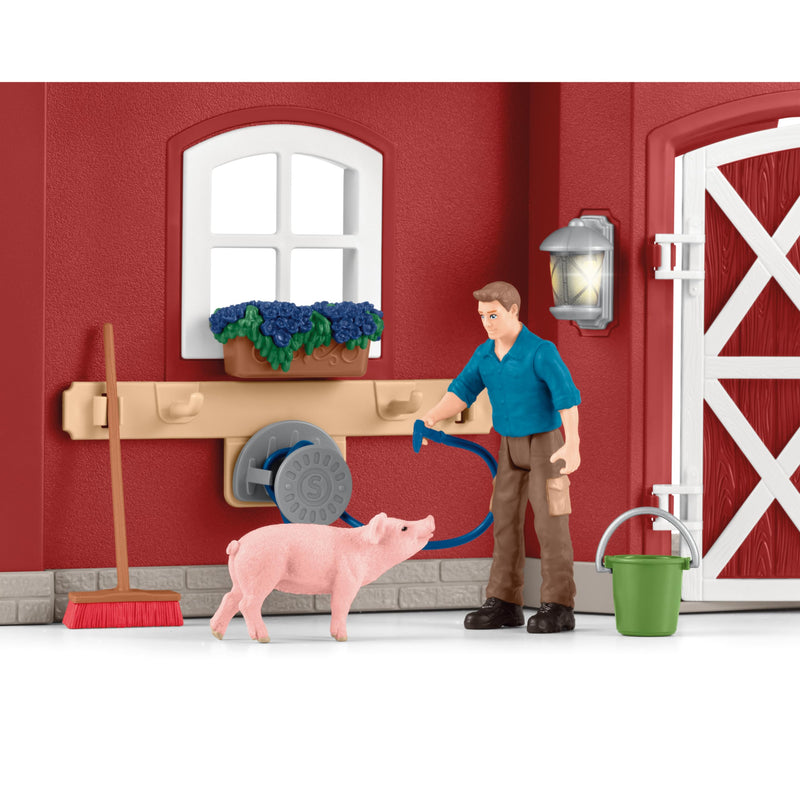 Schleich Red Farm Barn with Animals Playset