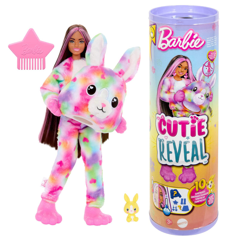 Barbie Cutie Reveal Colour Dream Doll with Bunny Plush Costume and 10 Surprises