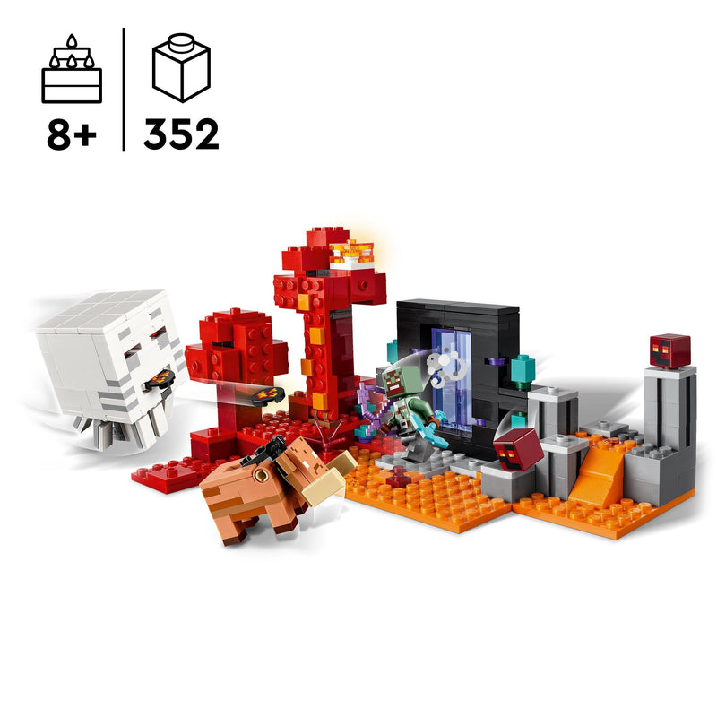 LEGO Minecraft 21255 The Nether Portal Ambush Toy Set