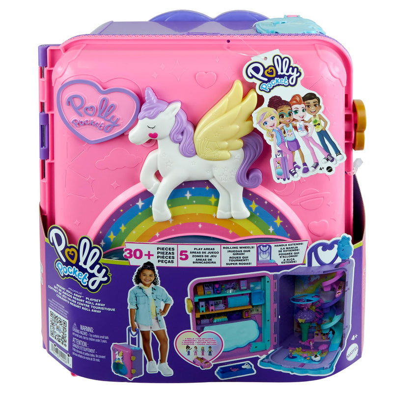 Polly Pocket Pollyville Resort Roll Away Suitcase Playset