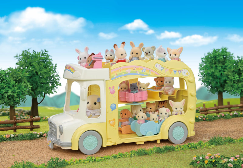 Sylvanian Families Rainbow Fun Nursery Bus Playset