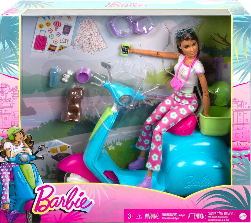 Barbie Holiday Fun Doll, Scooter and Accessories