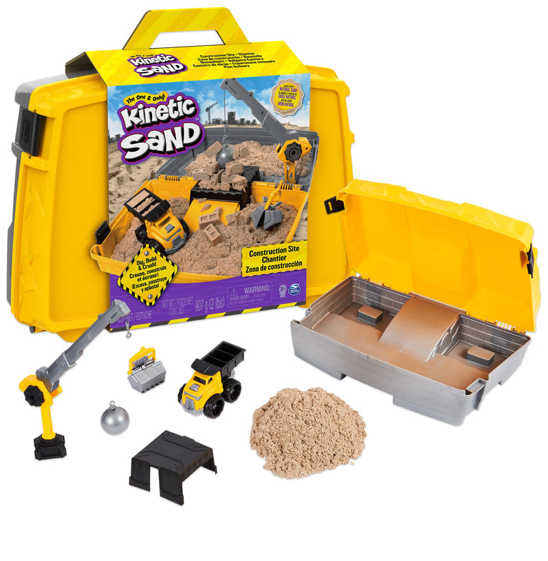 Kinetic Sand Construction Site Folding Sandbox Playset with Vehicle