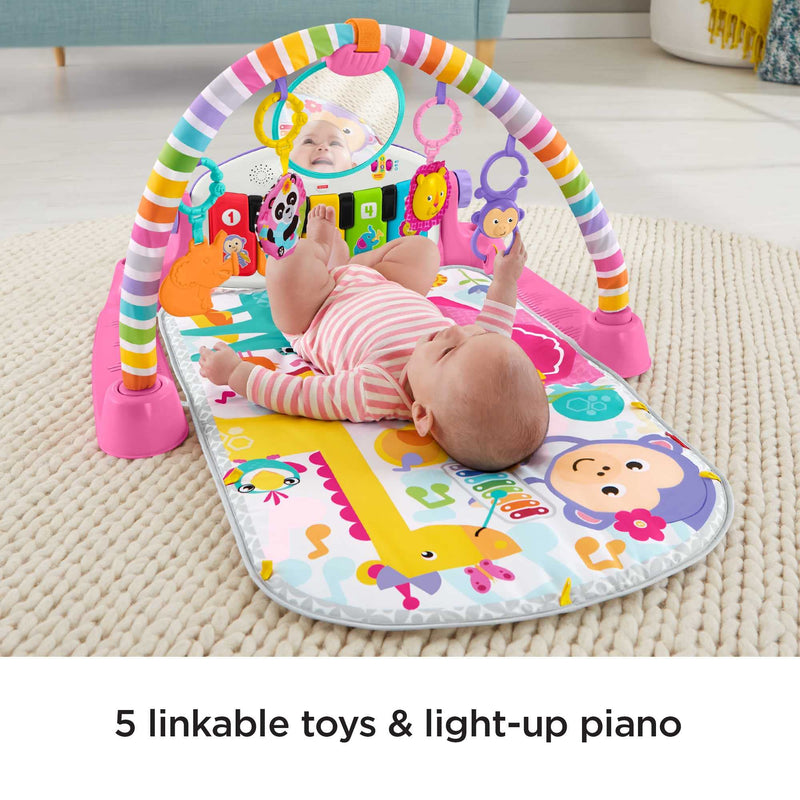 Fisher-Price Deluxe Kick & Play Piano Baby Play Mat Pink