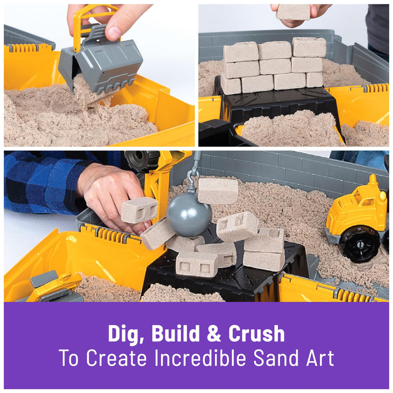 Kinetic Sand Construction Site Folding Sandbox Playset with Vehicle