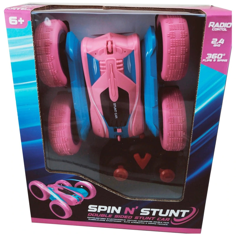 Spin n’ Stunt Remote Control Car 360⁰ spins Double-sided flips 1:24 - Pink