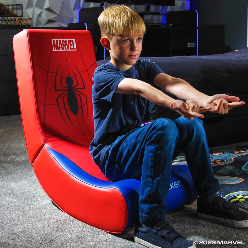 X Rocker Marvel Icon Spider-Man Floor Rocker Gaming Chair