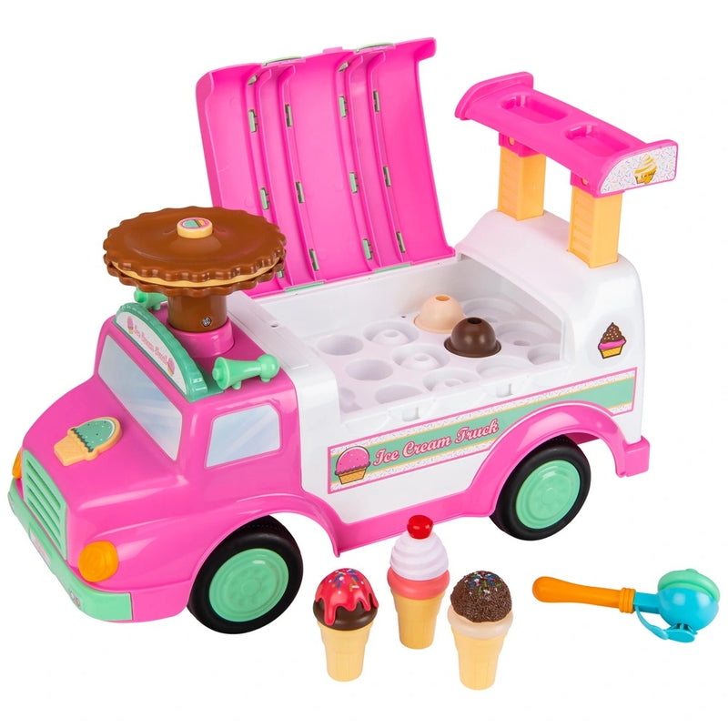 Ice Cream Truck Ride On with Light Up Horn and Sound