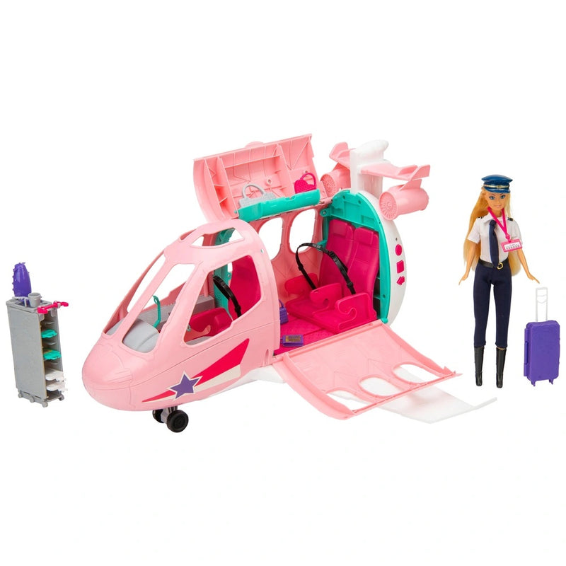 Lights and Sounds Jet Plane Playset with Pilot Doll