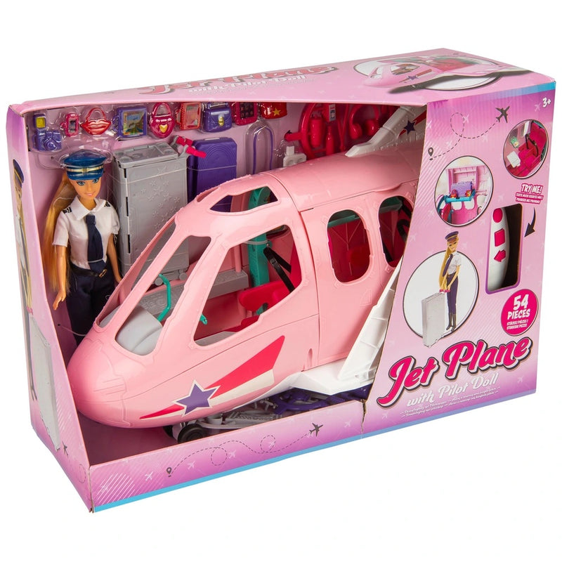 Lights and Sounds Jet Plane Playset with Pilot Doll