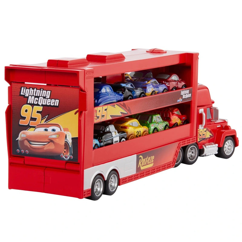 Disney Pixar Cars Mack Mini Racers Hauler Playset with 5 Mini Cars Racers