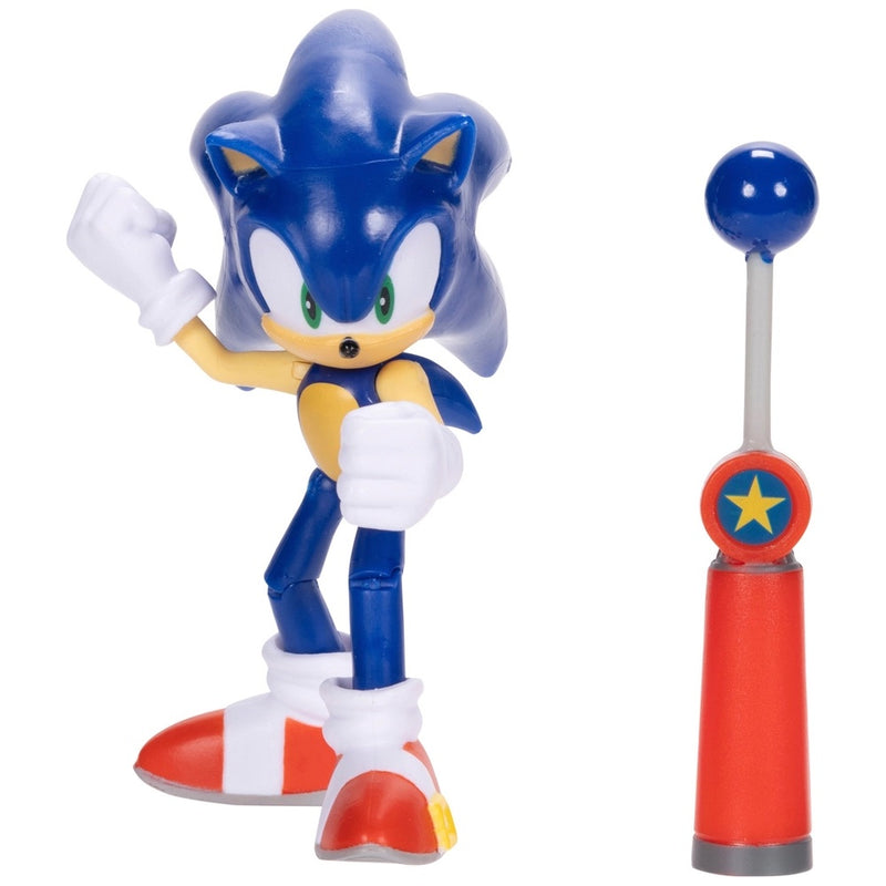 Sonic The Hedgehog 10cm Modern Sonic with Blue Checkpoint accessory