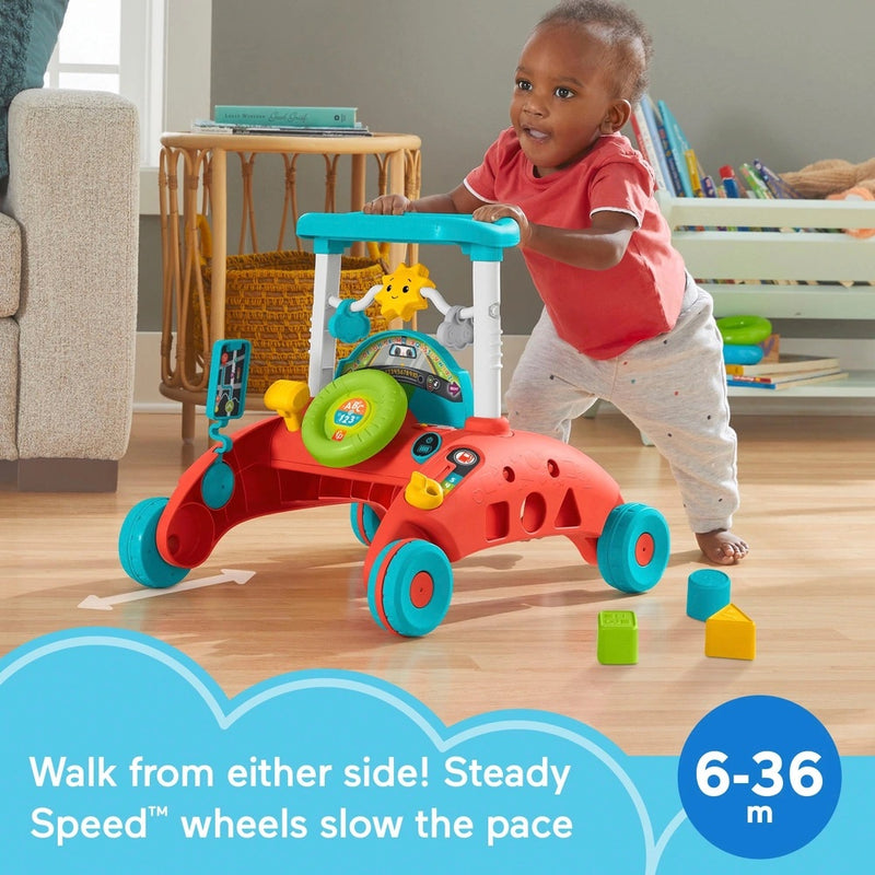 Fisher-Price 2-Sided Steady Speed Baby Walker with 100+ Songs Sounds & Phrases